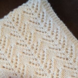 Elegant Cream Knit Alpaca Scarf Handmade